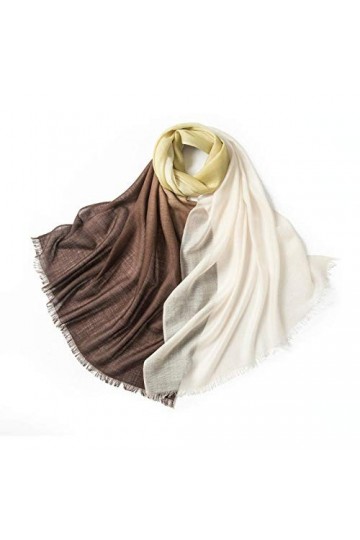 JUGUU Echarpes Cachemire80S Laine Peignée 100% Laine Châle Dégradé Femme Chambre Climatisée Garder Au Chaud Pashmina-02_194*7