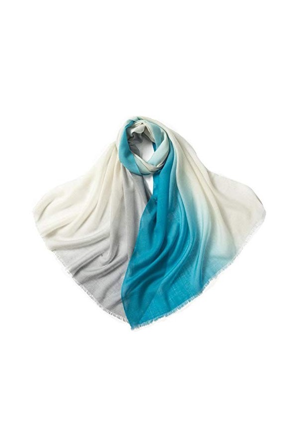 JUGUU Echarpes Cachemire80S Laine Peignée 100% Laine Châle Dégradé Femme Chambre Climatisée Garder Au Chaud Pashmina-02_194*7