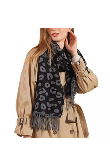 Écharpe en cachemire pour femme, châle en laine léger et élégant, grand Pashmina noir, écharpe de créateur, étole en cachemir