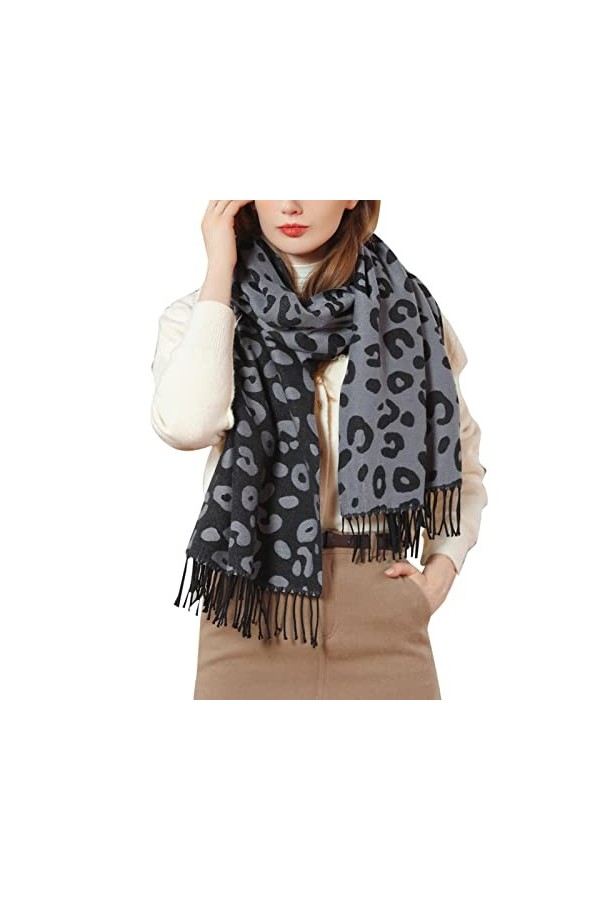 Écharpe en cachemire pour femme, châle en laine léger et élégant, grand Pashmina noir, écharpe de créateur, étole en cachemir