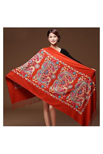ZZLLFF Femmes Noir Brotter Flower Pashmina Cachemire Écharpe Hiver Chaud Fine Fine Écharpe Souffle Châle Châle Châle Écharpes