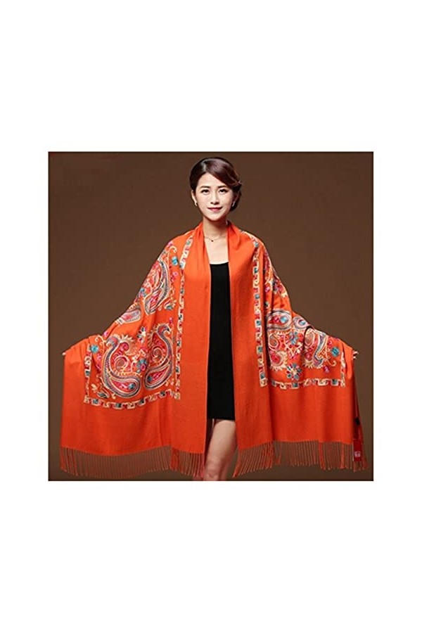 ZZLLFF Femmes Noir Brotter Flower Pashmina Cachemire Écharpe Hiver Chaud Fine Fine Écharpe Souffle Châle Châle Châle Écharpes