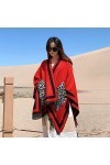 WALLBIG Mode Femmes imprimé léopard Cachemire écharpe avec Poche Hiver Poncho châle Voyage Couverture écharpes Pashmina