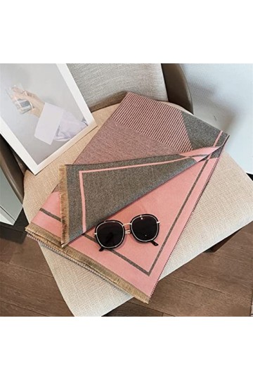 XXXXW Écharpe Tendance Stripe Femmes Cachemire Écharpe Hiver Pashmina Chaude châle Chaude et enveloppements Dame Impression é