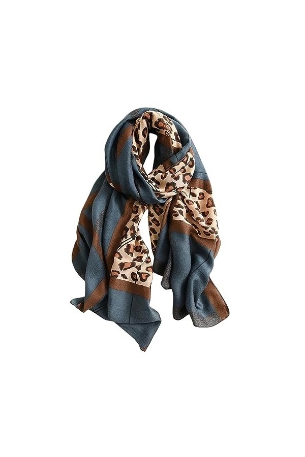 TZUFA Châle Écharpe En Coton Écharpe En Soie Pour Femme Mode Automne Et Hiver Écharpe Imprimée Chaude Châle