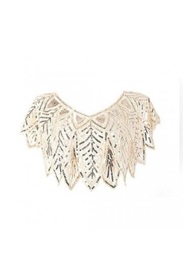 TZUFA Châle écharpe femme écharpe brodé gland châle paillettes Cape rétro maille écharpe Wrap