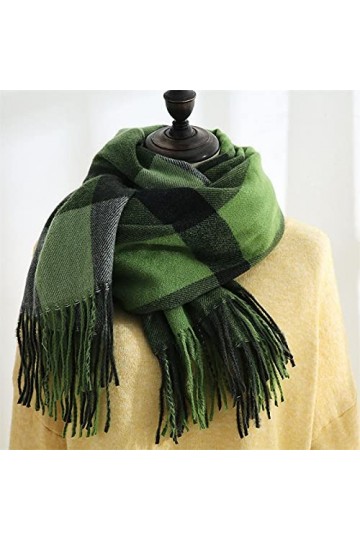 Bywenzai Foulard Écharpe&nbsp;&nbsp;&nbsp;Automne Et Hiver Nouvelle Écharpe Femme Britannique À Poils en Cachemire Écharpe Châle Double Usag