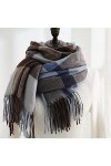 Bywenzai Foulard Écharpe&nbsp;&nbsp;&nbsp;Automne Et Hiver Nouvelle Écharpe Femme Britannique À Poils en Cachemire Écharpe Châle Double Usag
