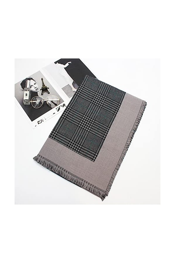 Secuos Nouveau Motif Pied-De-Poule dhiver 65 * 200 Cm avec Écharpe Féminine Chaude À Glands Épaissir Châle Écharpes Longues 