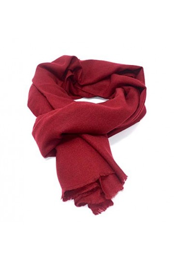 Cachemire Pashmina Châles et enveloppes pour femme 100% pur cachemire - Rouge - Large