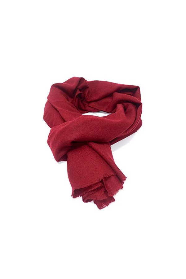 Cachemire Pashmina Châles et enveloppes pour femme 100% pur cachemire - Rouge - Large