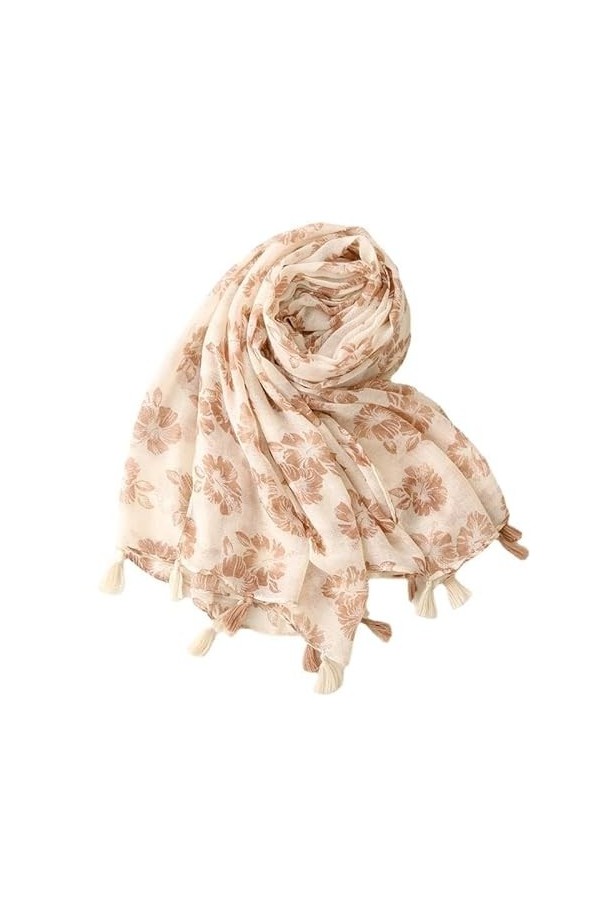 PacuM Mode Hijab musulman, Lady Print Soft Wrap Pashmina Étole Floral Gland Viscose Châle Écharpe Foulards Foulards Foulard