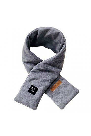 Écharpe Winter Fever Châle Chauffant Chaud Rechargeable USB Écharpe Électrique pour Hommes et Femmes,Gray