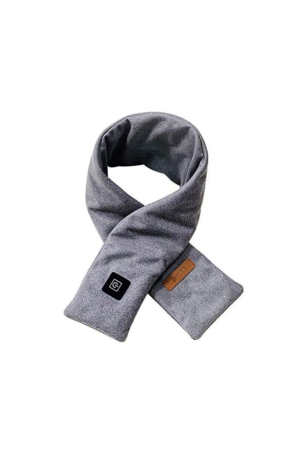 Écharpe Winter Fever Châle Chauffant Chaud Rechargeable USB Écharpe Électrique pour Hommes et Femmes,Gray