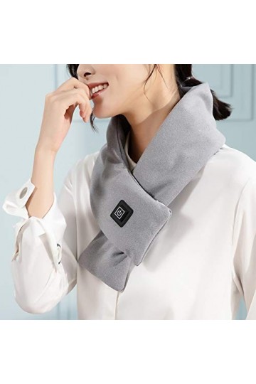 Écharpe Winter Fever Châle Chauffant Chaud Rechargeable USB Écharpe Électrique pour Hommes et Femmes,Gray