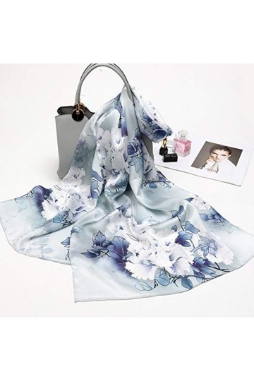 XXYANZI Soie Grande Echarpe Femme Élégantes Doubles Côtés Floral Sensation Wrap écharpe étole châle pour Demoiselles Soirée M