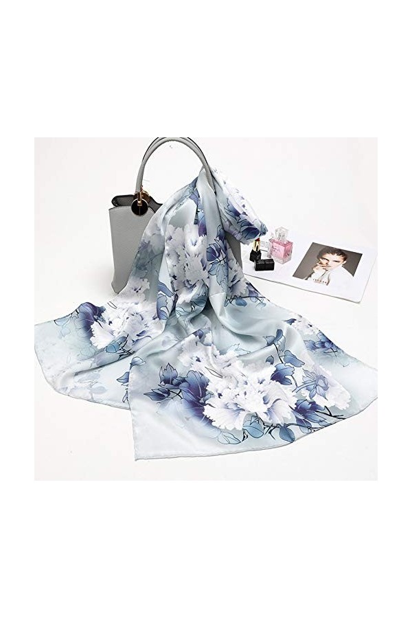 XXYANZI Soie Grande Echarpe Femme Élégantes Doubles Côtés Floral Sensation Wrap écharpe étole châle pour Demoiselles Soirée M