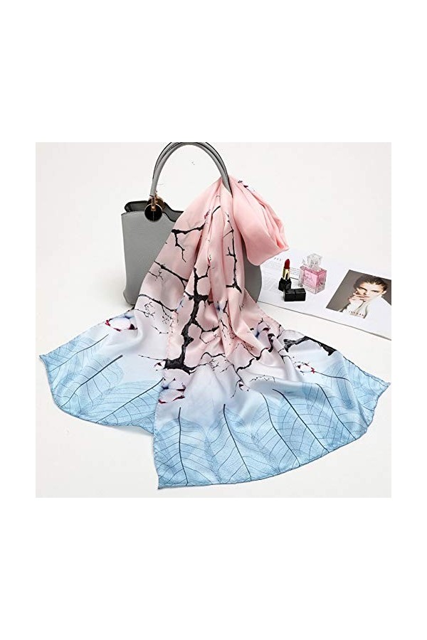 XXYANZI Soie Grande Echarpe Femme Élégantes Doubles Côtés Floral Sensation Wrap écharpe étole châle pour Demoiselles Soirée M