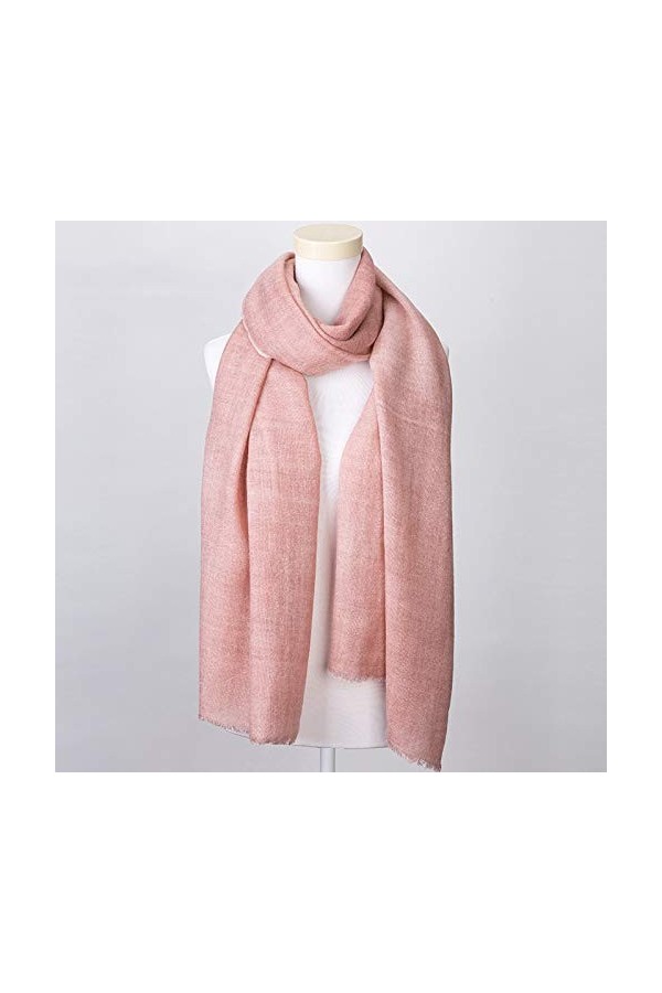 GCC Foulard Couleur Uni Mode Ultra-Léger Femme,Automne Et Hiver Nouvelle Écharpe en Mélange de Laine Réversible Chaud Beige-2