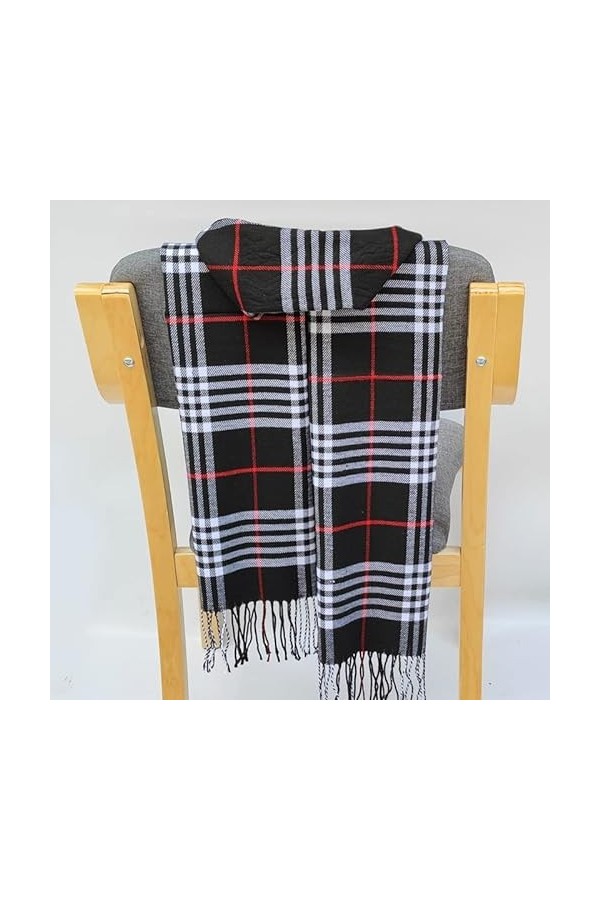 Foulard Femme Cheveux Echarpe Soie 180 * 35Cm Mode Classique Plaid Hommes Doux Écharpe Plaid Écharpe Châle Wrap Bandeau Échar