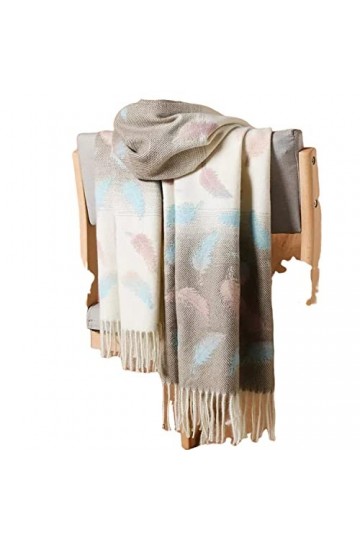 TZUFA Châles coupe fleur écharpe en cachemire femme hiver épaissi étudiant écharpe sauvage dégradé couleur chaud gland châle