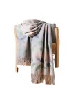 TZUFA Châles coupe fleur écharpe en cachemire femme hiver épaissi étudiant écharpe sauvage dégradé couleur chaud gland châle