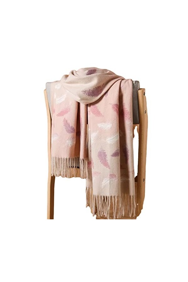 TZUFA Châles coupe fleur écharpe en cachemire femme hiver épaissi étudiant écharpe sauvage dégradé couleur chaud gland châle