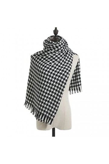LuisFranklin Foulard Echarpe Femme Soie Cheveux Mode Long Plaid Grand Doux Épaissi Chaud Châle Enveloppé Écharpe Femmes Noir