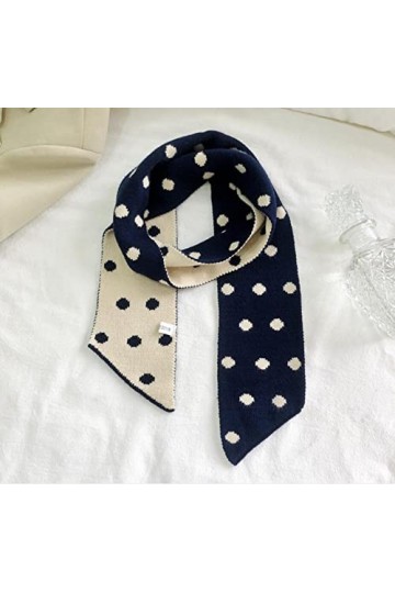 LuisFranklin Foulard Femme Echarpe Soie Cheveux Écharpe Femmes Polka Dot Tricoté Écharpe Wrap Sharp Corner Châle Chaud Long É