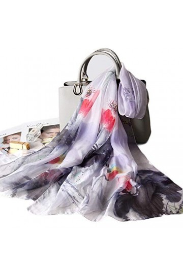 XXYANZI Soie Grande Echarpe Foulards Imprimé Châle Printemps et Automne Hiver pour Robe de Soirée Mariage Mariée Cérémonie Co