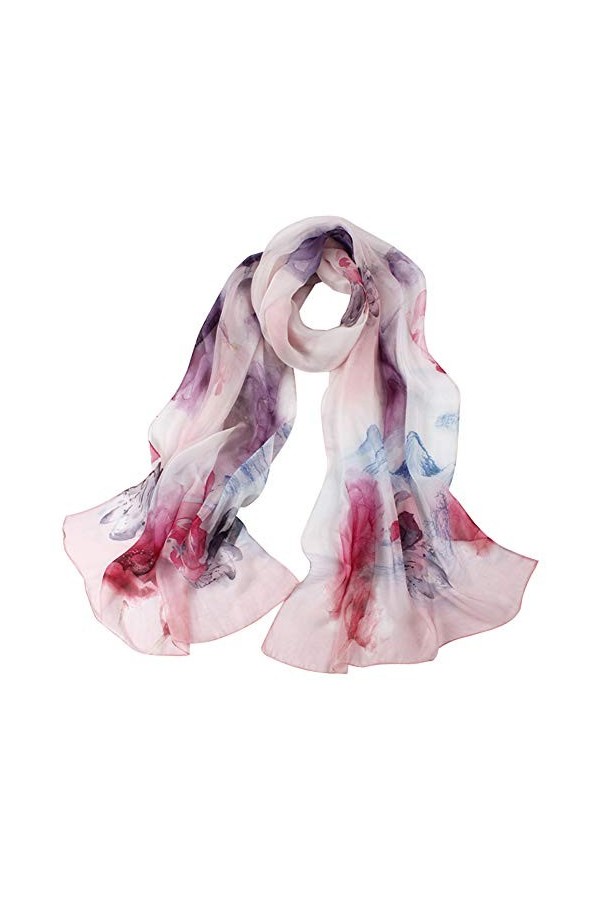 XXYANZI Soie Grande Echarpe Foulards Imprimé Châle Printemps et Automne Hiver pour Robe de Soirée Mariage Mariée Cérémonie Co