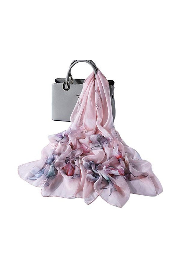 XXYANZI Soie Grande Echarpe Foulards Imprimé Châle Printemps et Automne Hiver pour Robe de Soirée Mariage Mariée Cérémonie Co