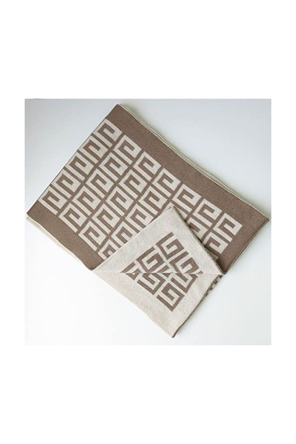 Bywenzai Foulard Écharpe De Luxe en Lettres Jacquard De Haute Qualité pour Femmes Écharpe en Faux Cachemire Tricotée Bicolore