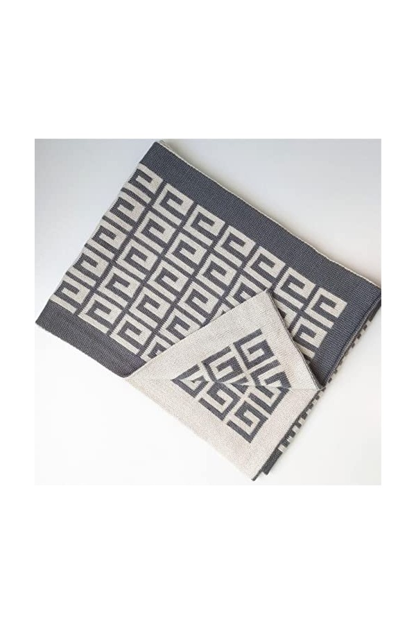 Bywenzai Foulard Écharpe De Luxe en Lettres Jacquard De Haute Qualité pour Femmes Écharpe en Faux Cachemire Tricotée Bicolore