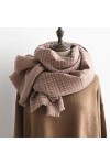 GCC Écharpe à Carreaux Réversible Classique Automne Et Hiver Nouveau Châle écharpe en Cachemire épais Et épais avec Bords Bru