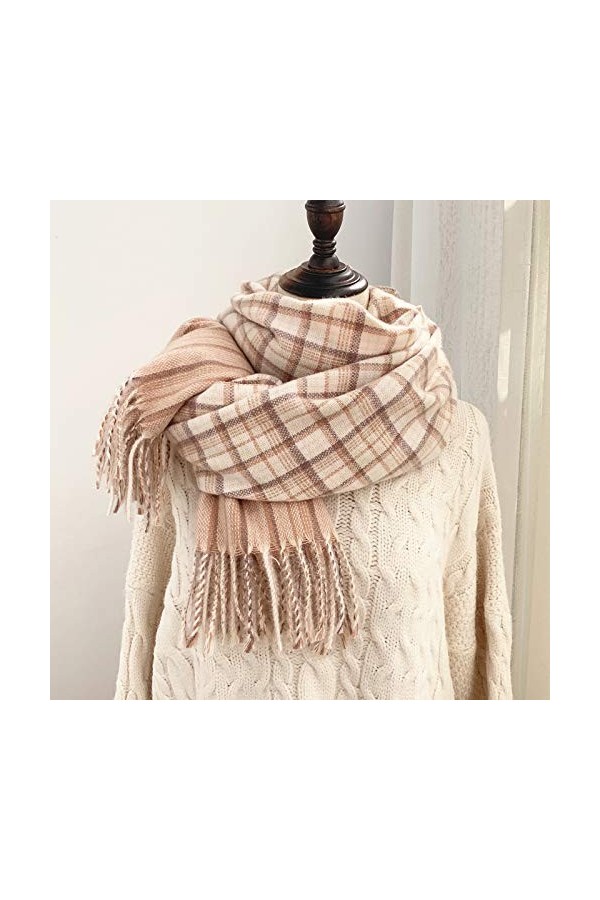GCC Écharpe, Classique - Plaid - Gland,ÉCharpe en Cachemire Imitation Hiver Chaud, écharpe Double Face Rétro Sauvage B-210 * 