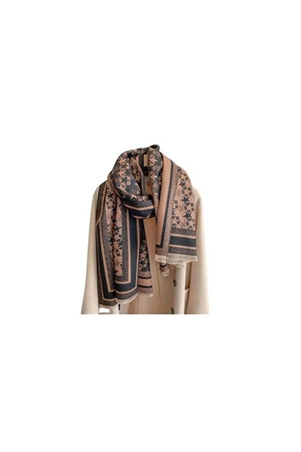 SERUMY Foulards Écharpe en Cachemire Hiver-W-49,65X180Cm