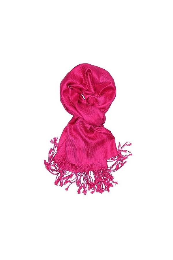 Achillea Grande écharpe pashmina douce et soyeuse en couleurs unies, jaune, 27"W x 78"L