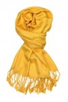 Achillea Grande écharpe pashmina douce et soyeuse en couleurs unies, jaune, 27"W x 78"L