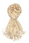 Achillea Grande écharpe pashmina douce et soyeuse en couleurs unies, jaune, 27"W x 78"L