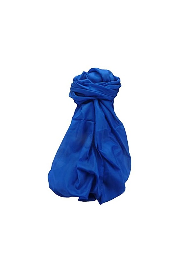 Pashmina & Silk Varanasi Foulard de Soie Nilma Blue Gamme Heritage