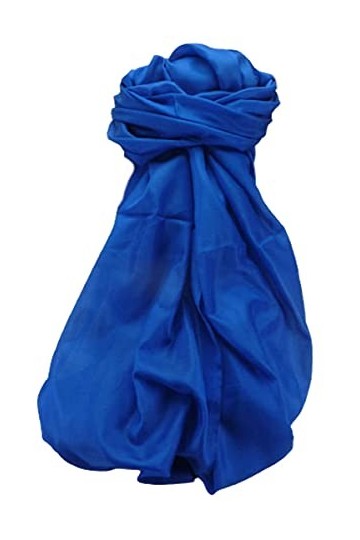 Pashmina & Silk Varanasi Foulard de Soie Nilma Blue Gamme Heritage