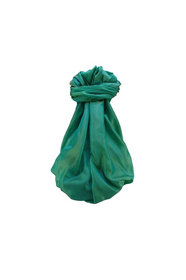 Pashmina & Silk Varanasi Foulard de Soie Mithali Blue Gamme Heritage