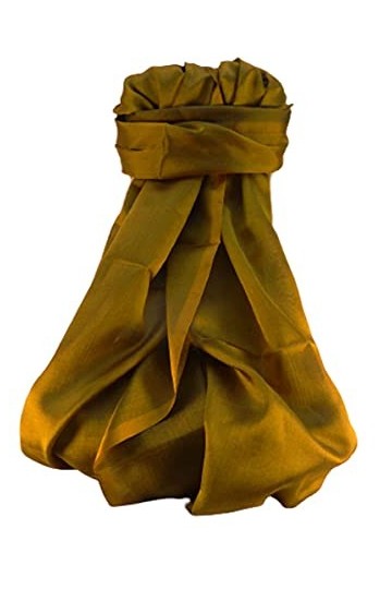 Pashmina & Silk Varanasi Foulard de Soie Rekha Yellow Gamme Heritage