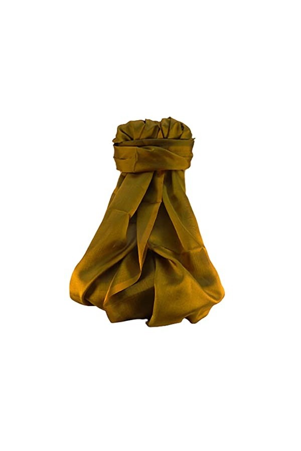 Pashmina & Silk Varanasi Foulard de Soie Rekha Yellow Gamme Heritage