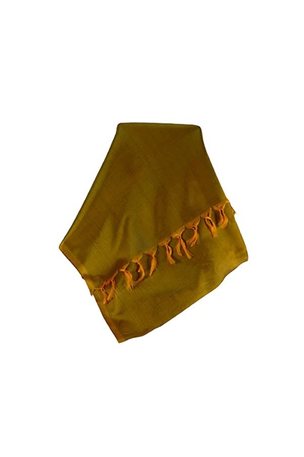 Pashmina & Silk Varanasi Foulard de Soie Rekha Yellow Gamme Heritage