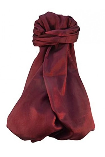 Pashmina & Silk Varanasi Foulard de Soie Tania Red Gamme Heritage