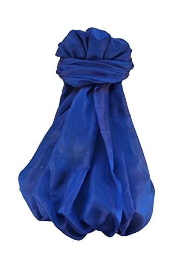 Pashmina & Silk Varanasi Foulard de Soie Rhuma Blue Gamme Heritage