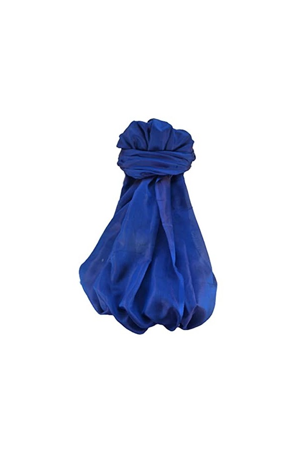 Pashmina & Silk Varanasi Foulard de Soie Rhuma Blue Gamme Heritage
