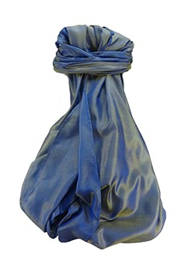 Pashmina & Silk Varanasi Foulard de Soie Khalil Blue Gamme Heritage